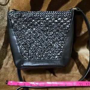 ASOS Design Woven Leather Bucket Bag